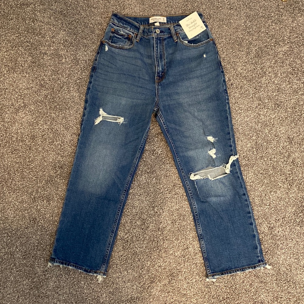 Abercrombie&Fitch Curve Love Ankle Straight Ultra High Rise